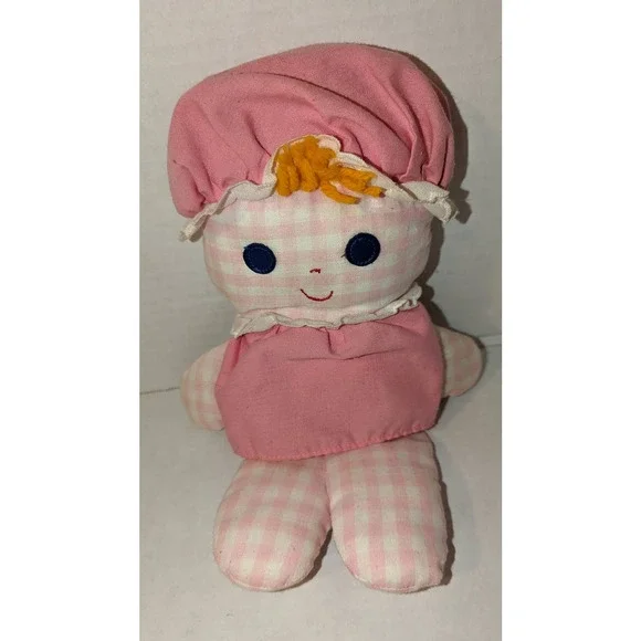 1975 Fisher Price Lolly Dolly Pink Gingham 12